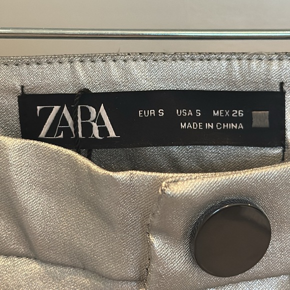 Zara Silver Mid-Rise Legging Small NWT - Picture 3 of 9